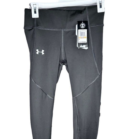 Under Armour Women's Headgear Speed Pocket 1344969 Ankle Crop Gray Pants S NWT - Picture 1 of 5
